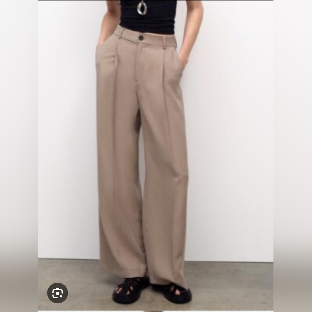 Zara Tan Wide Leg Pants